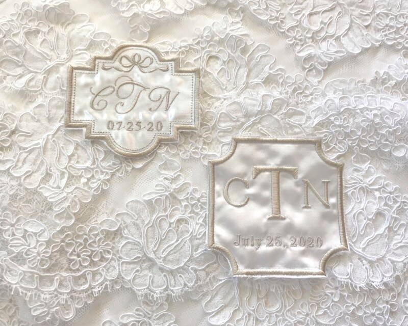 Custom Embroidered Wedding Dress Patch, Mix and Match Design Elements and Font Styles, Fabric Choices, Specialty Patches